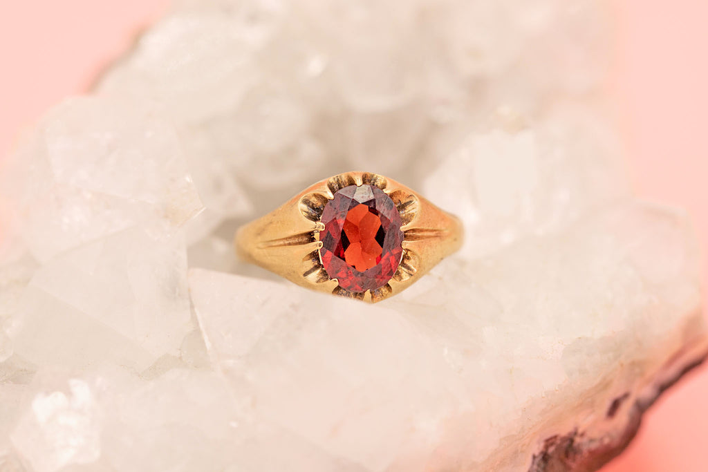 9ct Gold Garnet Solitaire Ring, 1.20ct