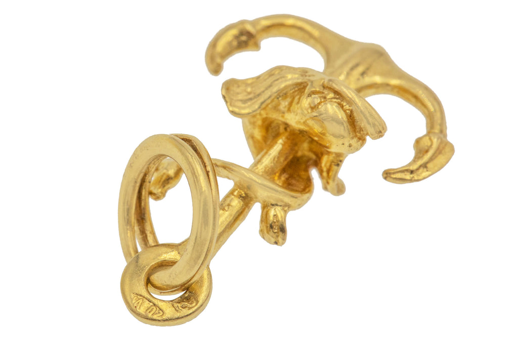 18ct Gold "Fish & Anchor" Pendant, Split-Ring
