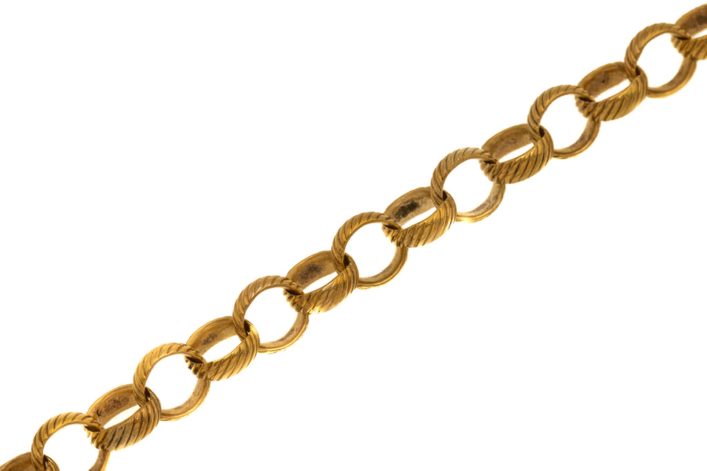 Rare 18ct Gold Georgian Bracelet, Antique Bolt-Ring Charm Holder (21.6g)