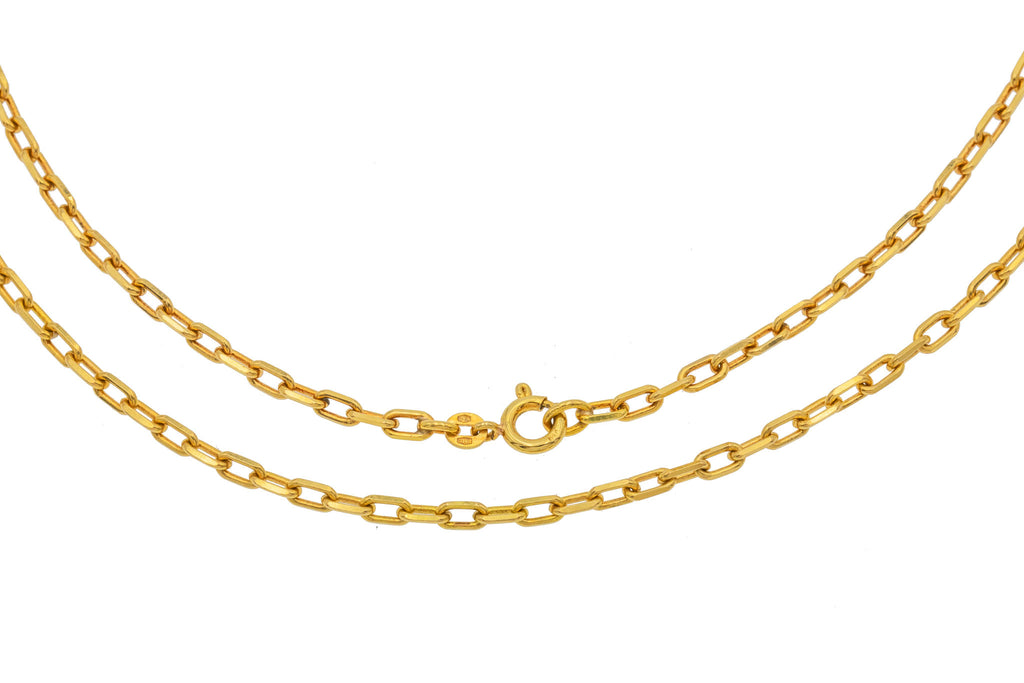 27.5" 18ct Gold Faceted Link Chain, 21.6g