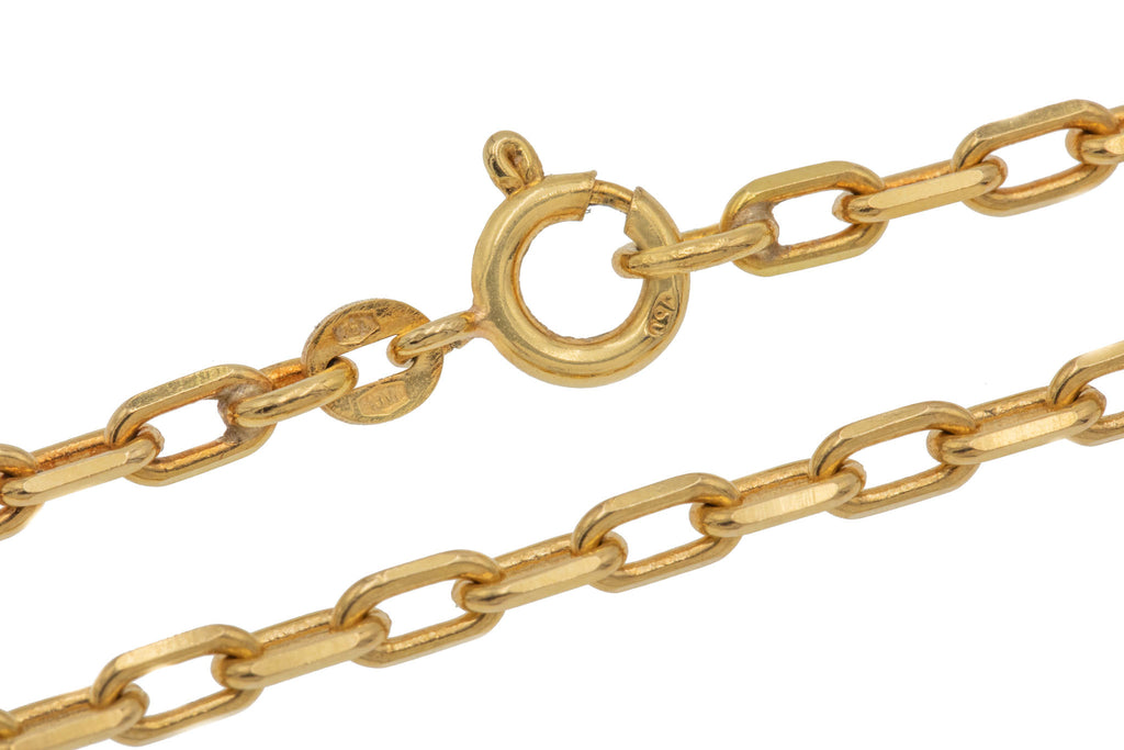 27.5" 18ct Gold Faceted Link Chain, 21.6g