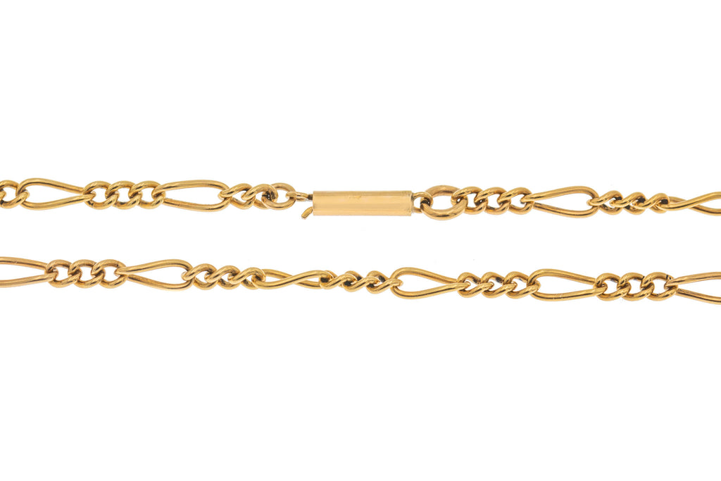22.5" Antique 9ct Gold Figaro Chain, 10.3g