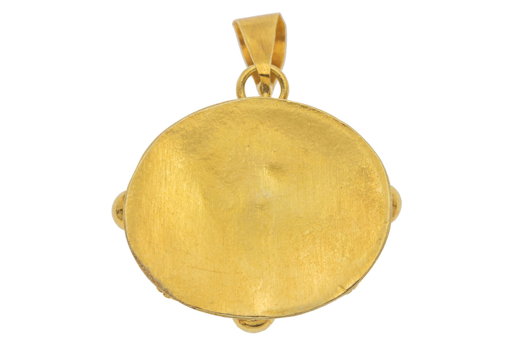 Antique 9ct Gold "Taurus" Bull Agate Intaglio Pendant