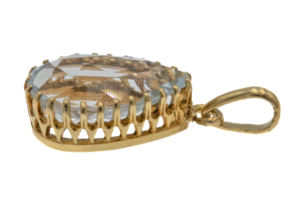 14ct Gold Antique Aquamarine Charm Pendant, 1.60ct