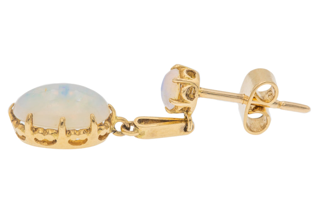 Art Deco 14ct Gold Opal Drop Earrings