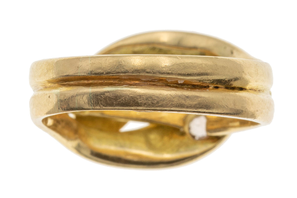 18ct Gold Double Snake Diamond Ring, 0.25ct
