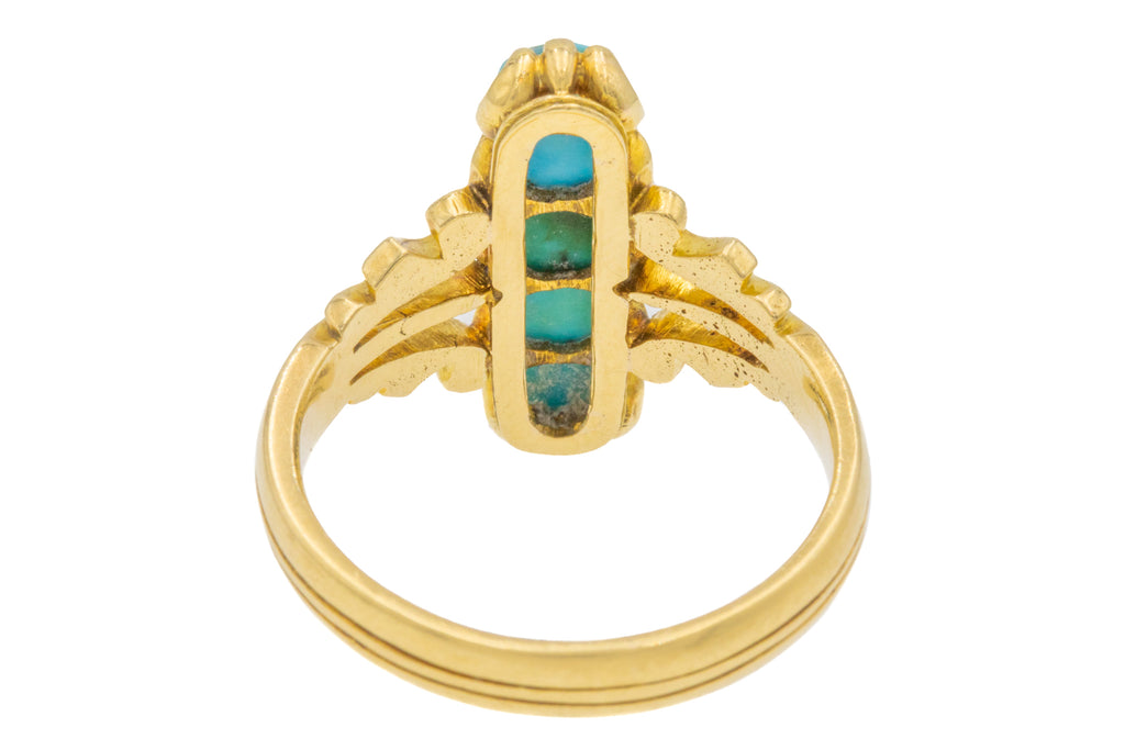 Victorian 18ct Gold Five Stone Turquoise Ring