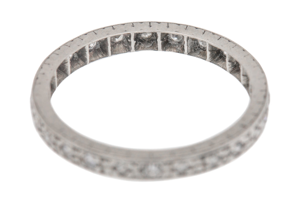 Art Deco Platinum Diamond Eternity Ring - 0.28ct, Size M
