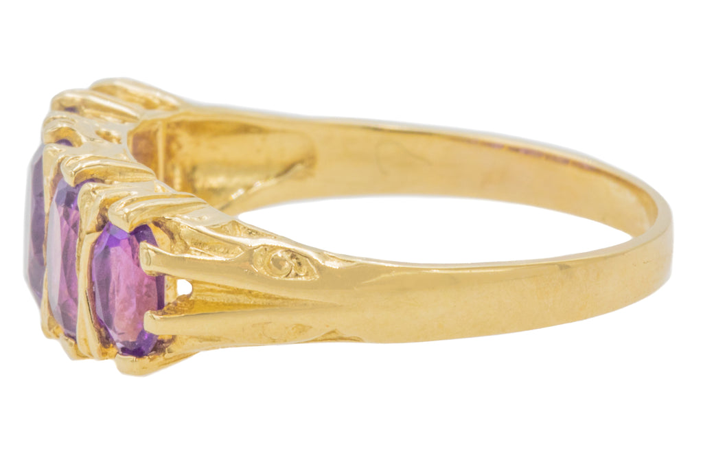 9ct Gold Amethyst Five Stone Ring, 0.80ct