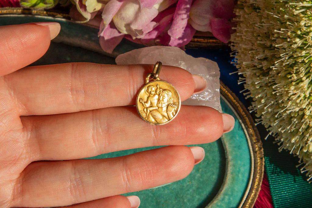 French 18ct Gold St. Christopher Charm