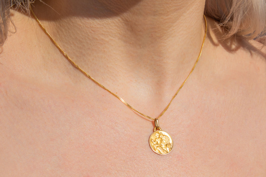 French 18ct Gold St. Christopher Charm