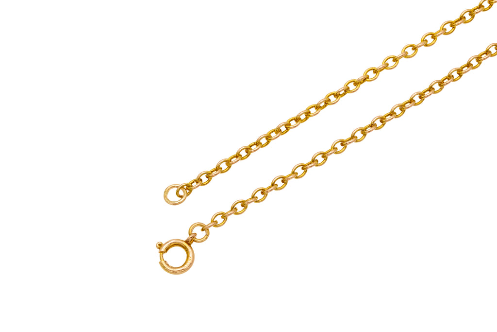 24" Antique 9ct Gold Pendant Chain, 6.4g