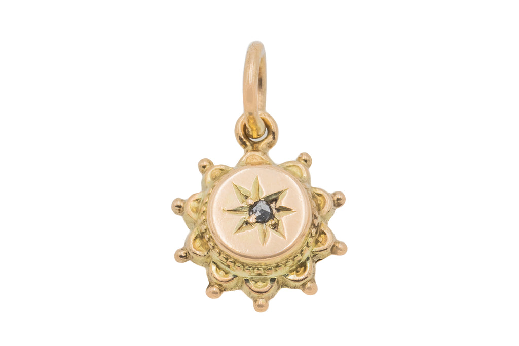 Dainty Antique 9ct Gold Rose-Cut Diamond "Star" Charm