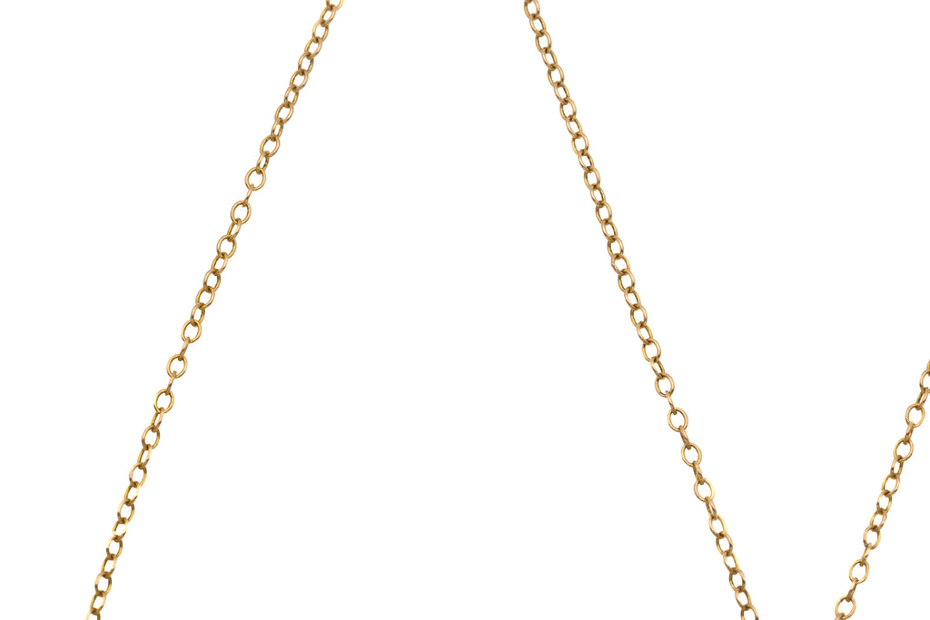 16.5" Antique 9ct Gold Skinny Pendant Chain, 1.6g