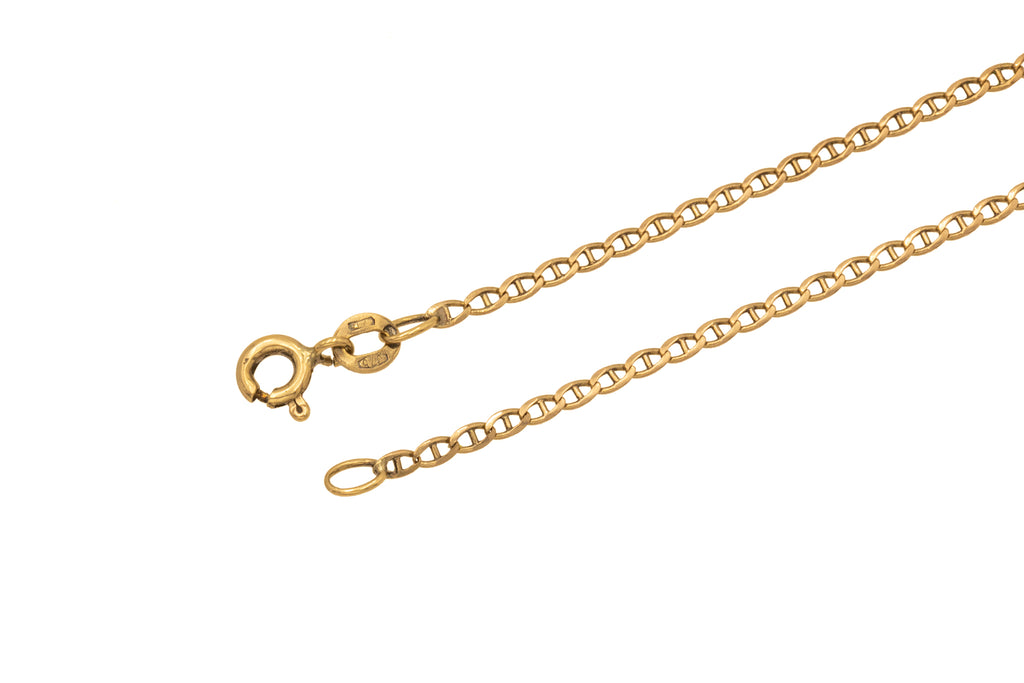 19" 9ct Gold Mini Mariner-Link Chain, 2.6g