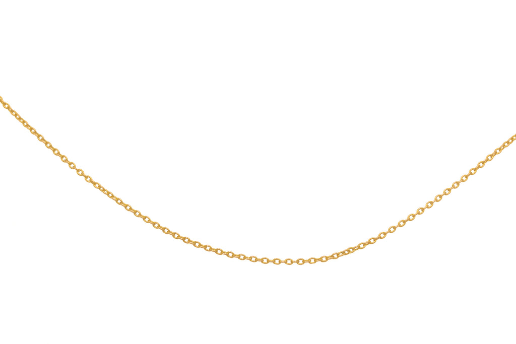 17" 9ct Gold Skinny Pendant Chain, 1.5g
