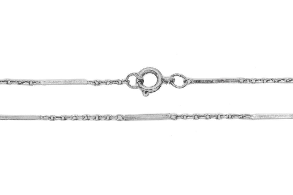 16" Silver Square Link Chain, 2.8g