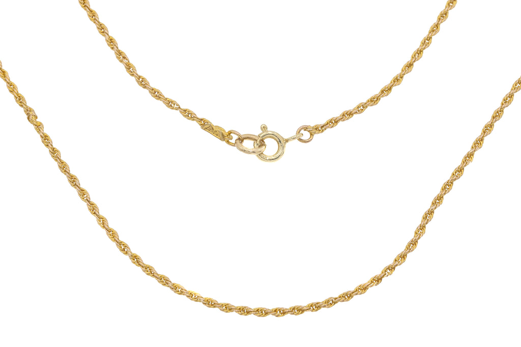 17.5" Antique 9ct Gold Twisted Rope Chain, 3.1g