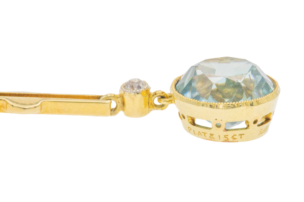 16" 18ct Gold Zircon Diamond Necklace, 7.40ct.