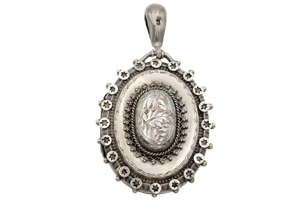 Antique Sterling Silver Victorian Aesthetic Locket, 15.9g
