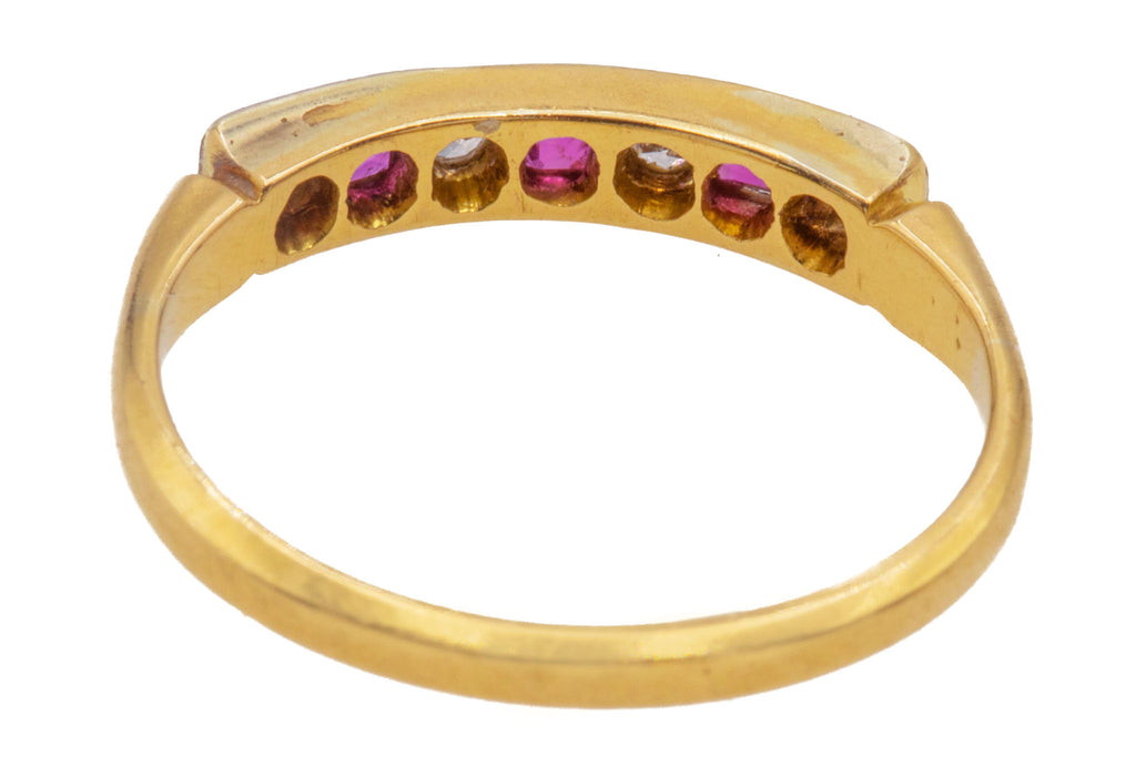 Art Deco 18ct Gold Platinum Ruby Diamond Ring