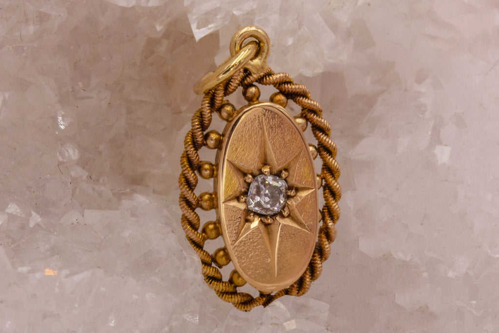 Victorian 15ct Gold Diamond Star Charm