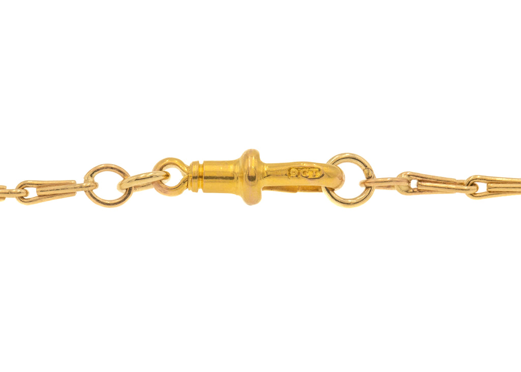 28" 9ct Gold Paperclip Link Chain With Dog Clip, 11.39g