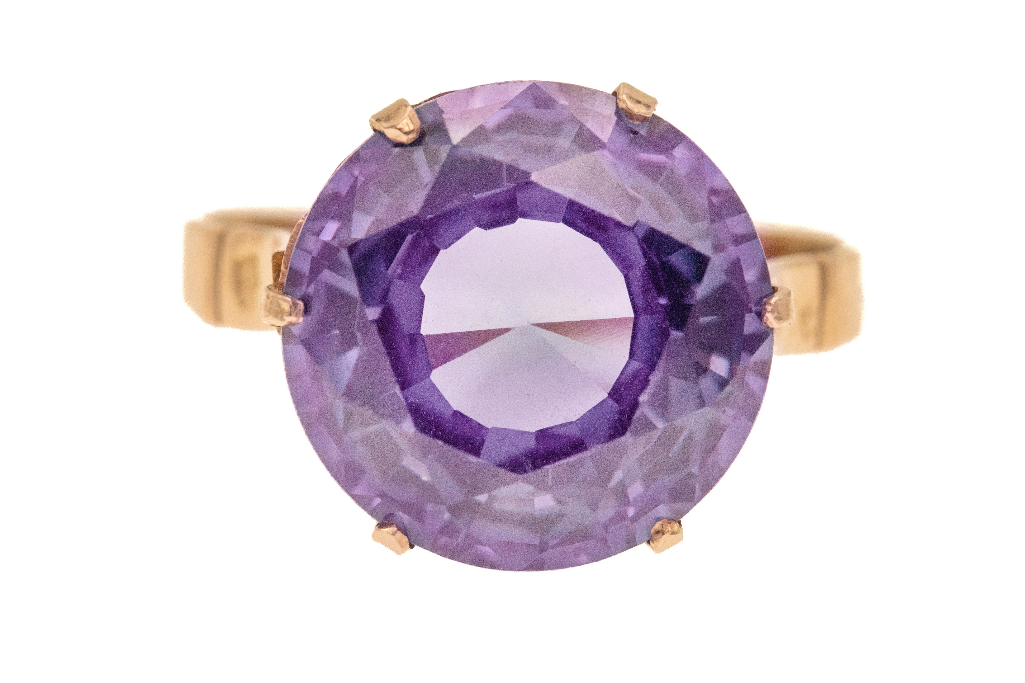 Vintage Colour Change Sapphire Cocktail Ring, 9k Yellow Gold, Alexandrite  For Sale at 1stDibs