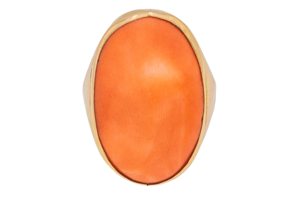 Antique 18ct Gold Coral Ring