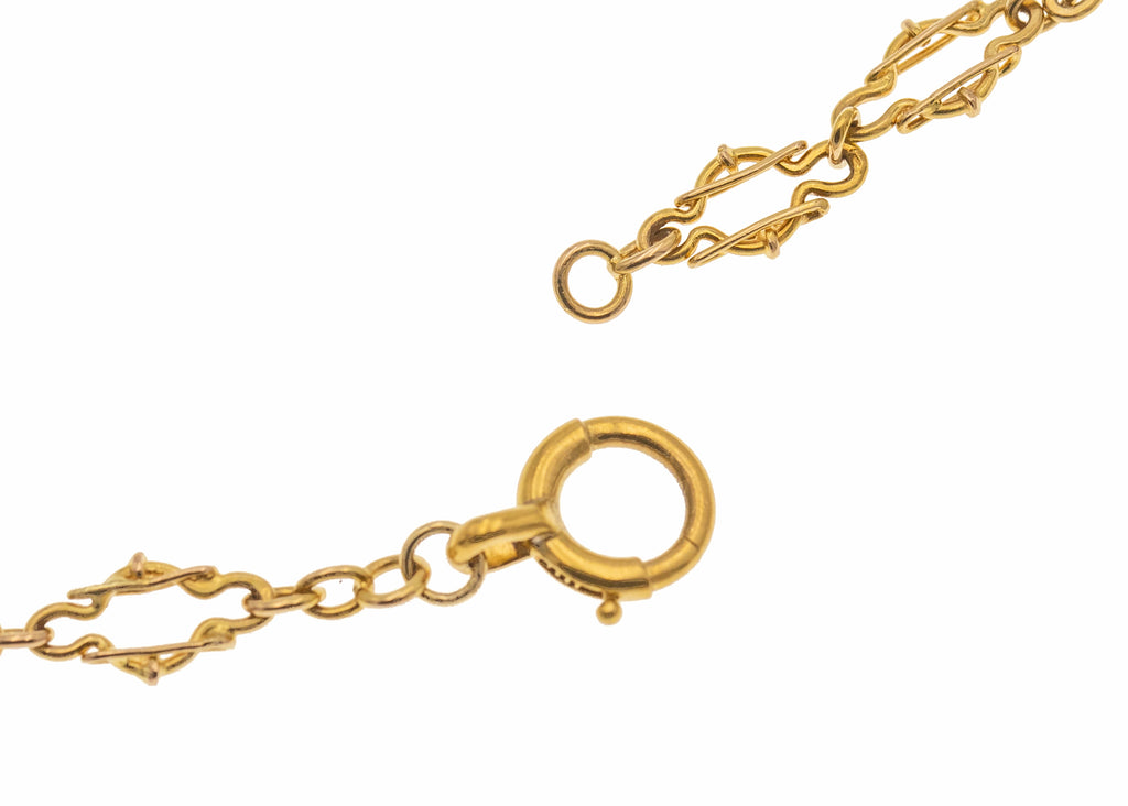 26" Antique 18ct Gold Fancy Link Chain, 19g