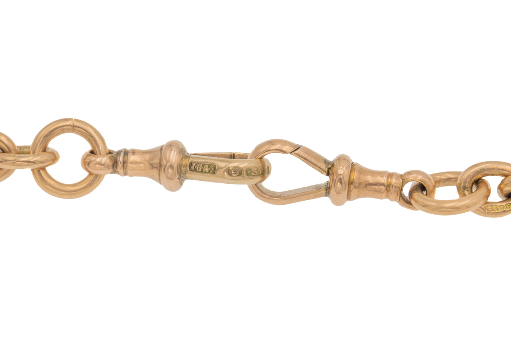 16.5" Victorian 9ct Gold Albert Chain, 38g