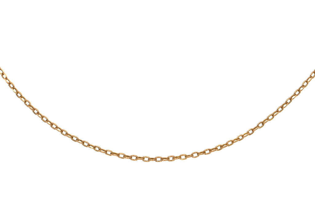 17.5" Antique 9ct Gold Belcher Link Pendant Chain, 2.7g