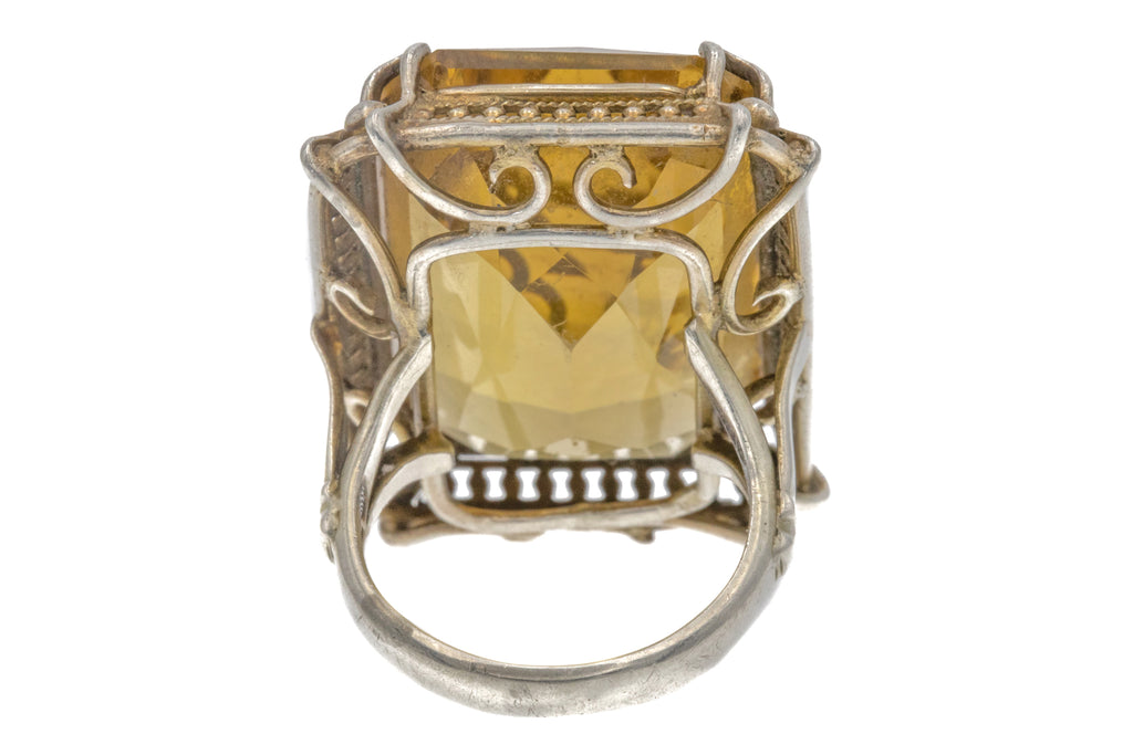 Silver Citrine Cocktail Ring, 30.00ct