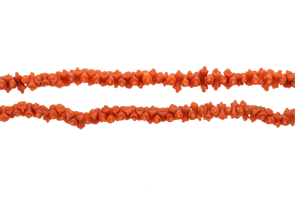 14.5" Georgian 'Rolling Pin' Coral Necklace