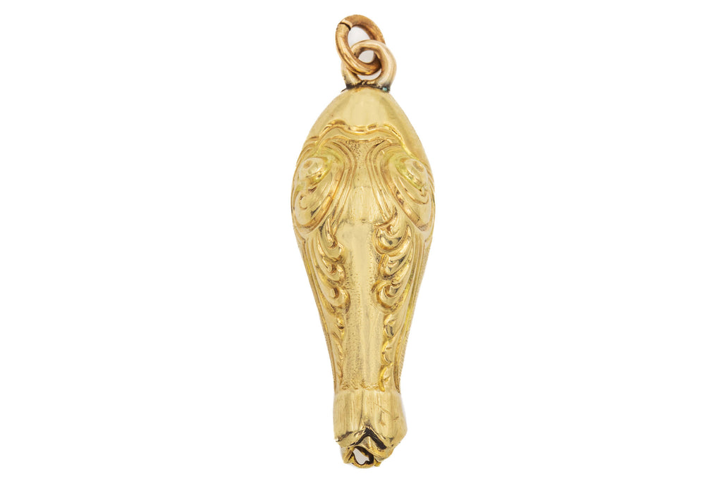 9ct Gold Victorian Snake Head Pendant