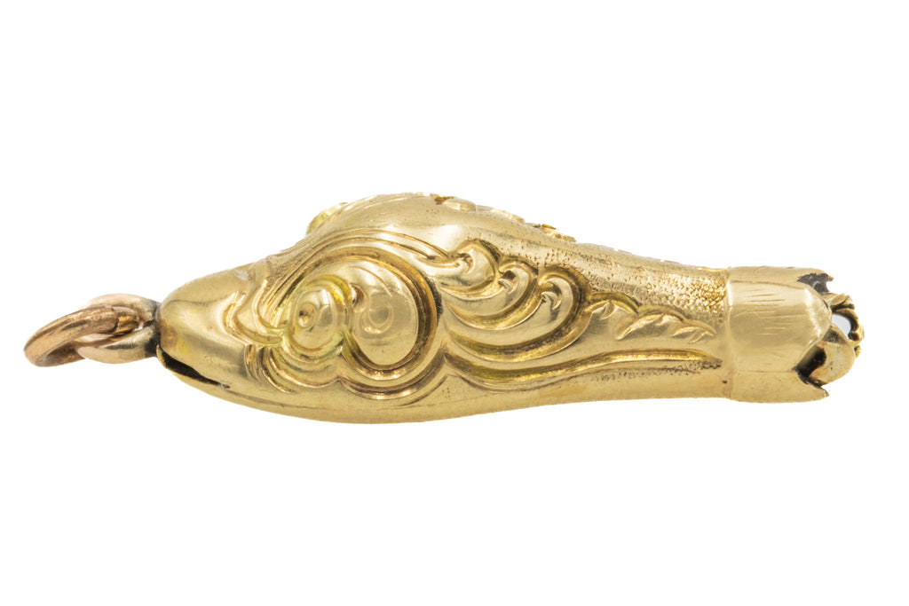 9ct Gold Victorian Snake Head Pendant