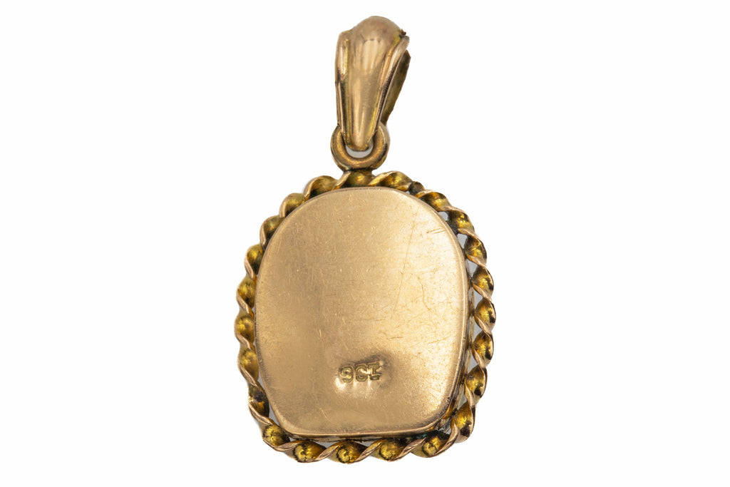 Antique 9ct Gold Bloodstone Horseshoe Pendant