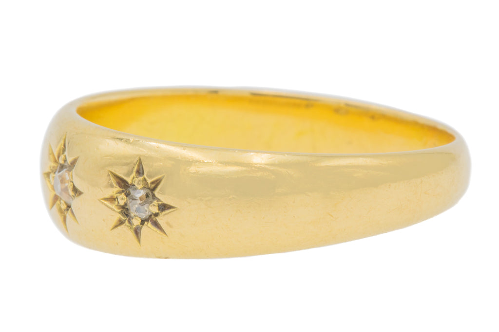 Victorian 18ct Gold Diamond Star Set "Gypsy" Ring