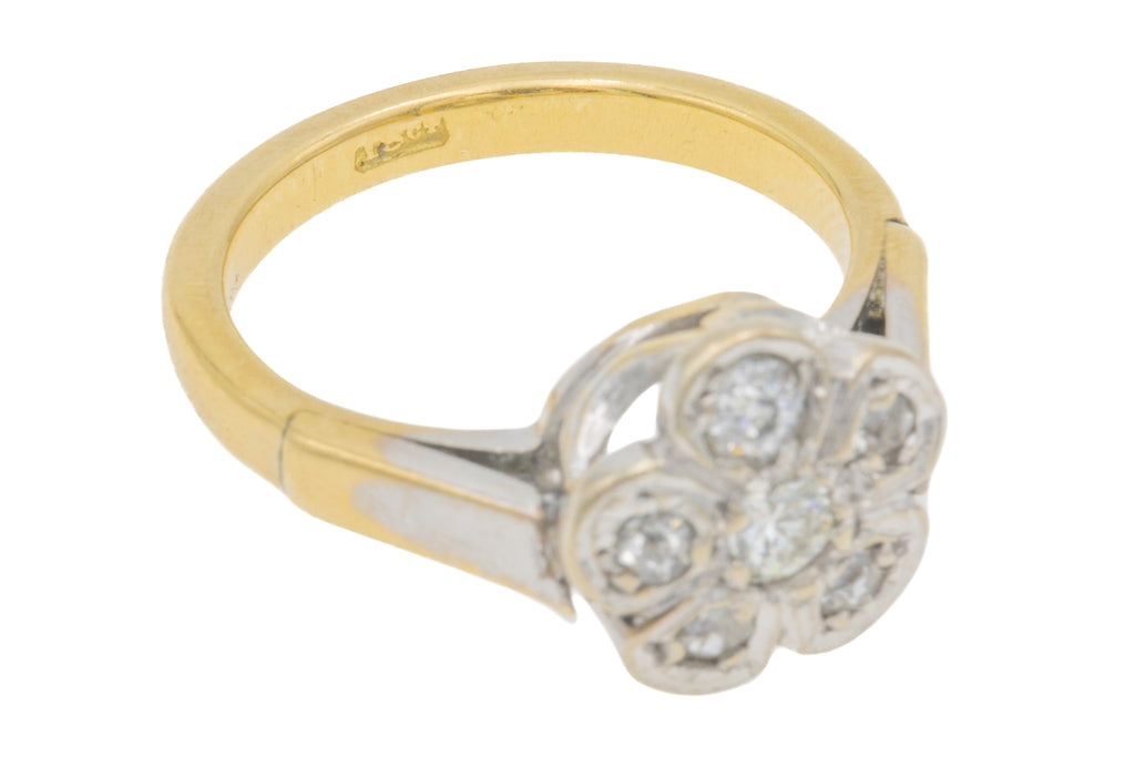 18ct Gold Diamond Flower Ring, 0.25ct