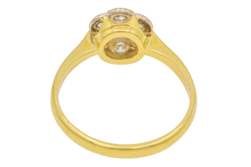 18ct Gold Diamond Flower Ring, 0.18ct
