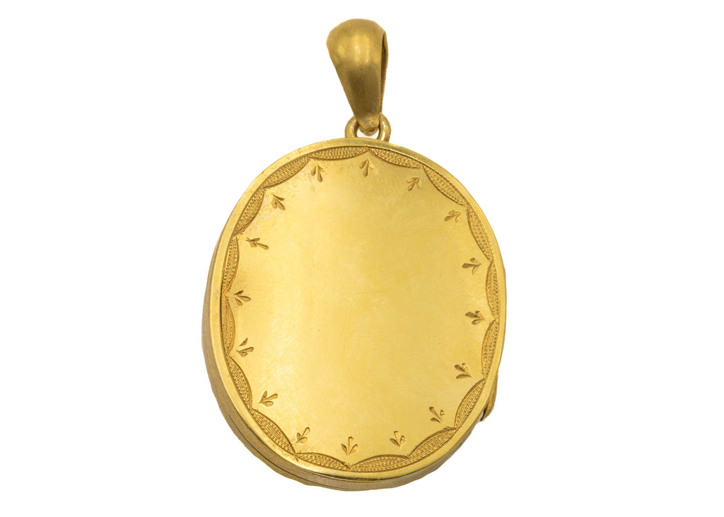 Victorian Aesthetic 18ct Gold Gilded 'Dove & Flowers' Locket