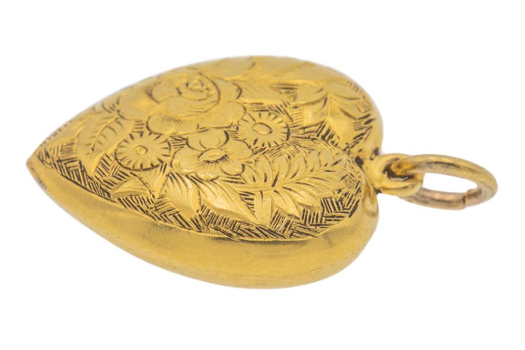Antique 15ct Gold Heart Pendant
