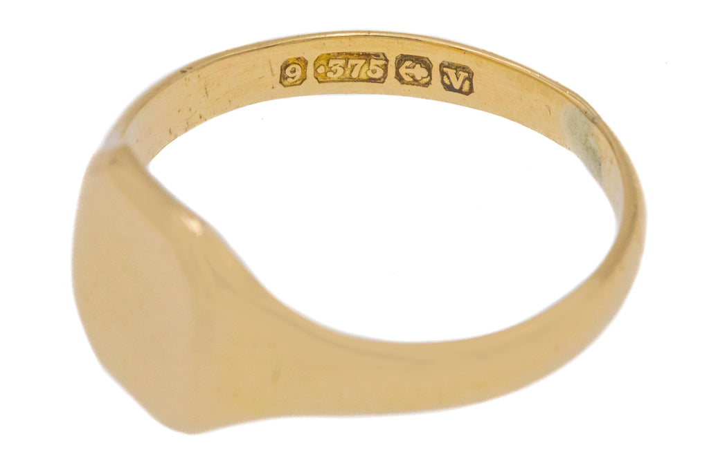 Art Deco 9ct Gold Square Signet Ring, c.1920