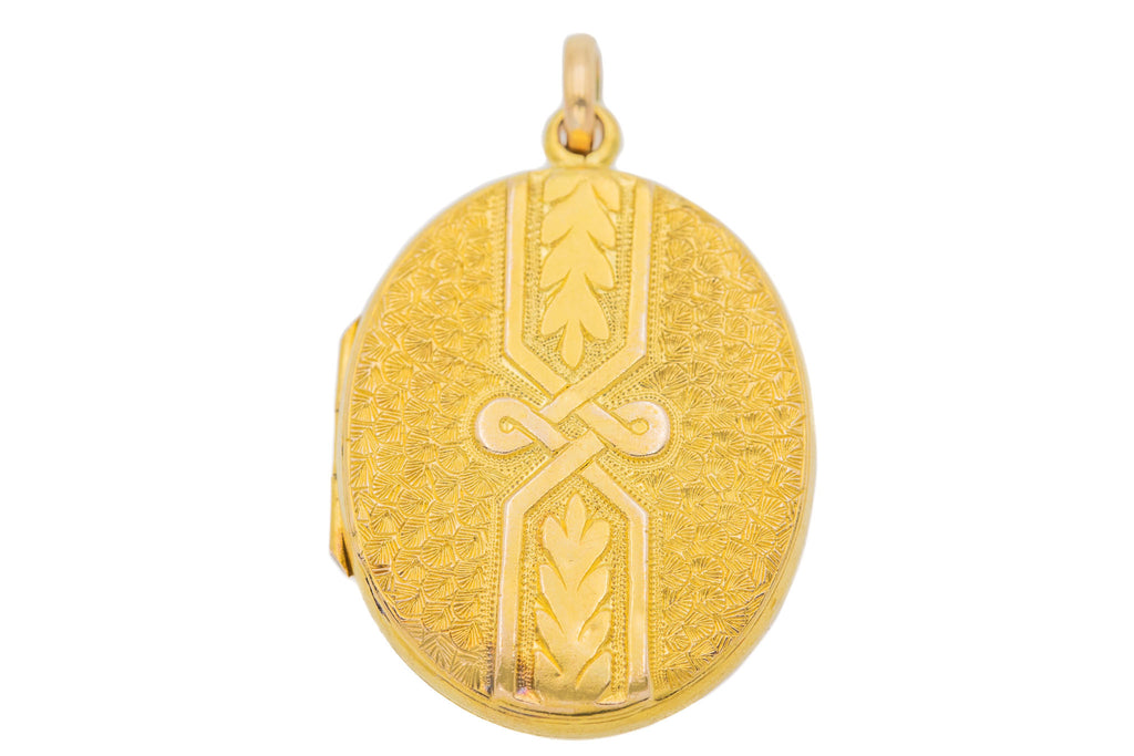 Antique 15ct Gold Embossed Oval Locket