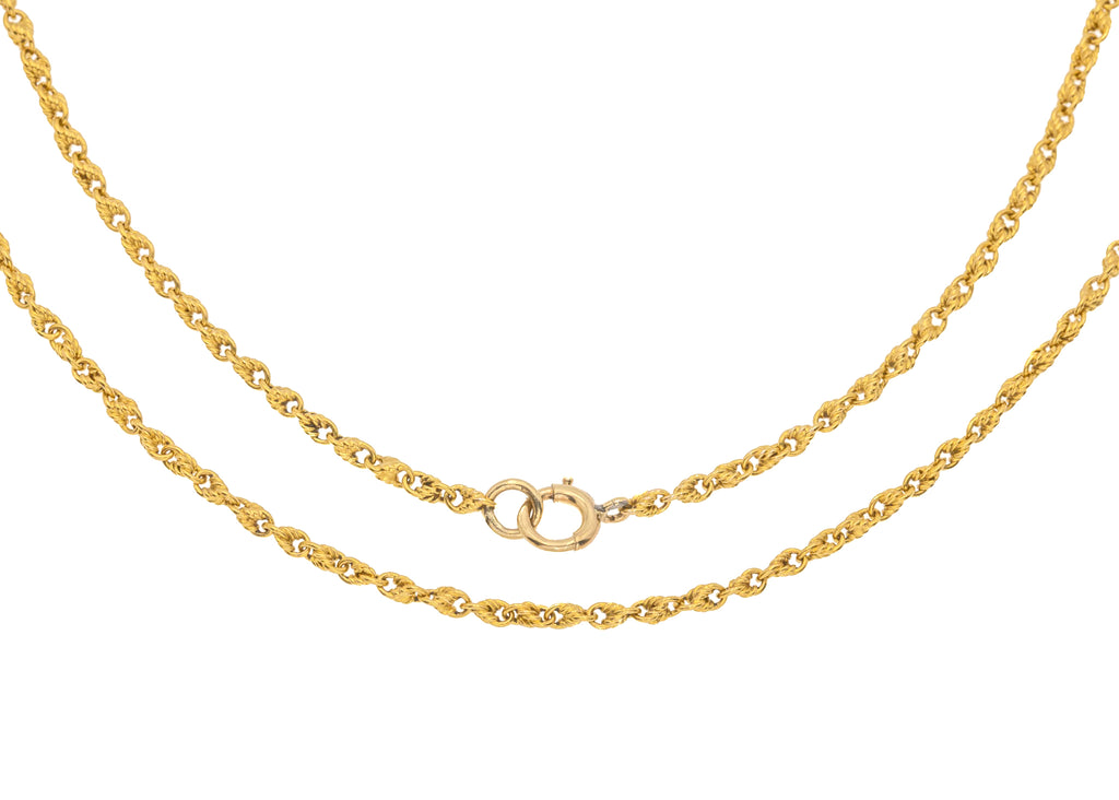 16.5" Antique 15ct Gold Lover's Knot Chain, 6.7g