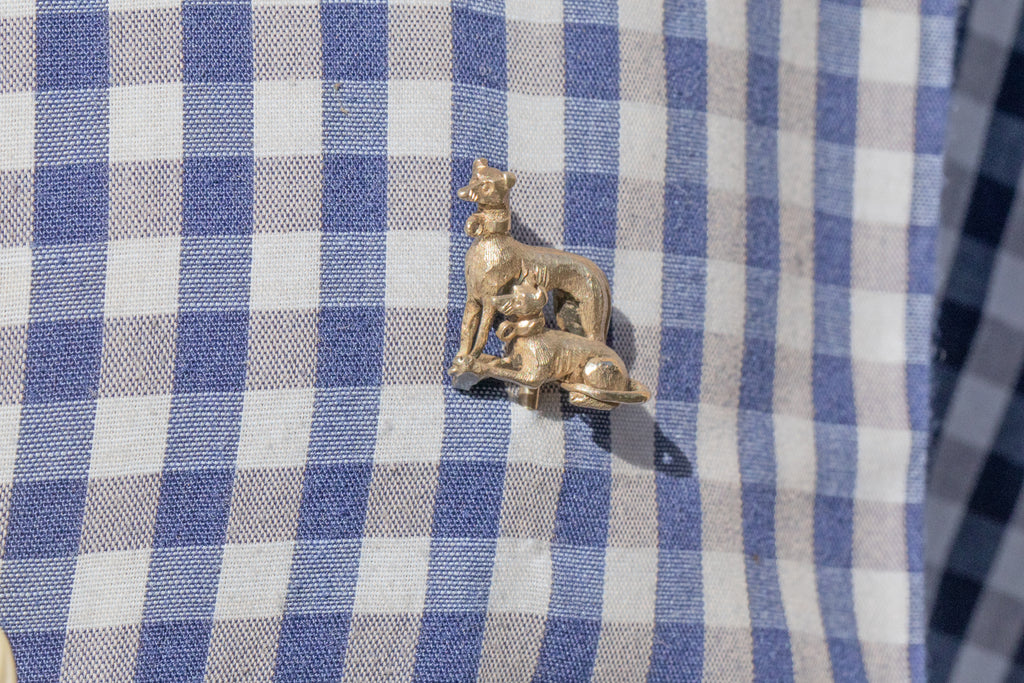 Antique Silver Greyhound Stock Pin