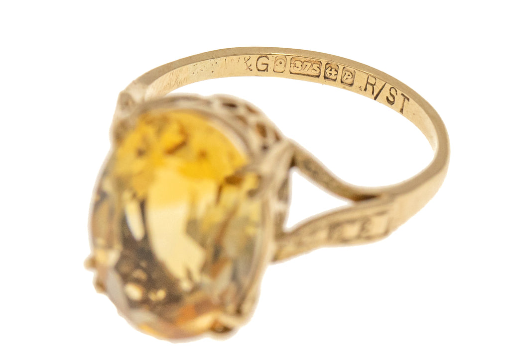 9ct Gold Oval Citrine Ring, 4.50ct