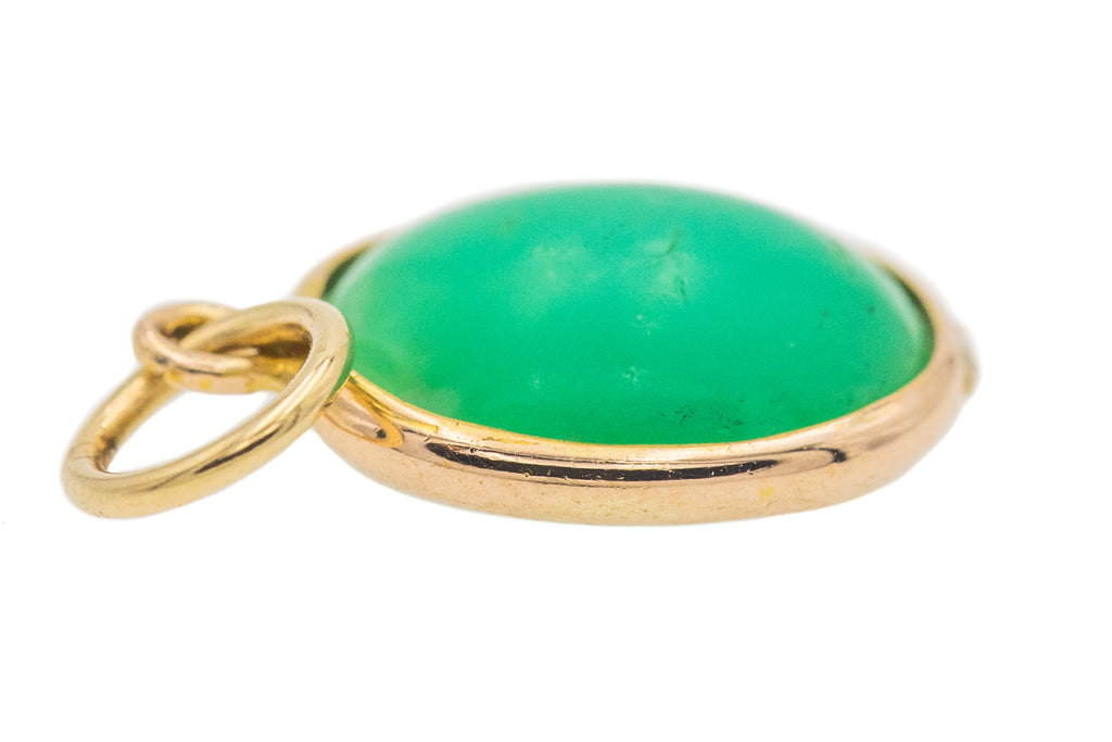Antique 9ct Gold Turquoise Cabochon Charm