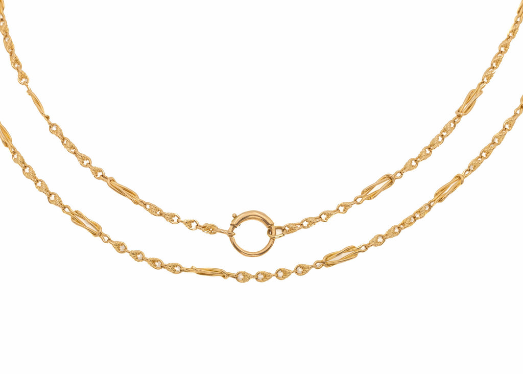 29" Antique 15ct Gold Lover's Knot Chain, 18.5g