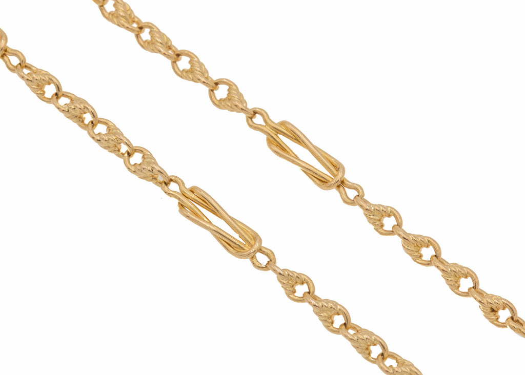 29" Antique 15ct Gold Lover's Knot Chain, 18.5g